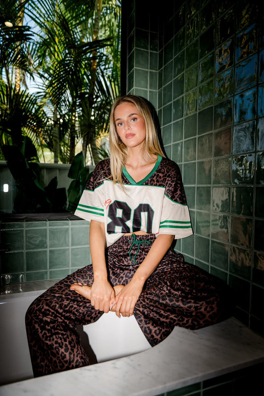 LE LEOPARD 80S MESH V NECK