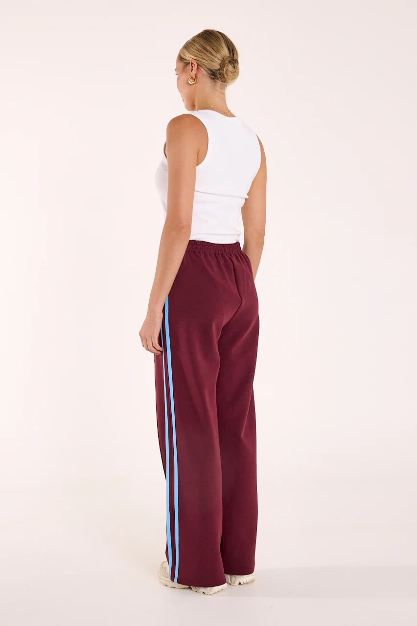 Noah Wide Pant - Plum Blue Stripe