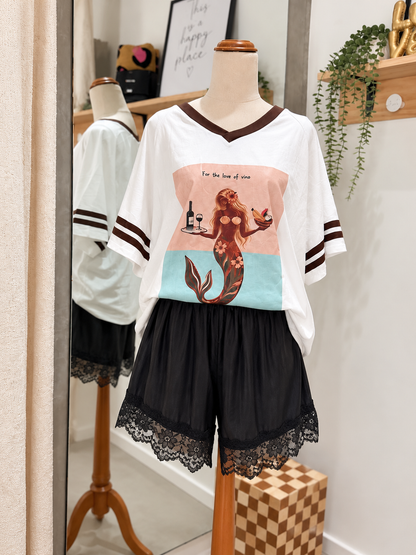 Cupro lace shorts black