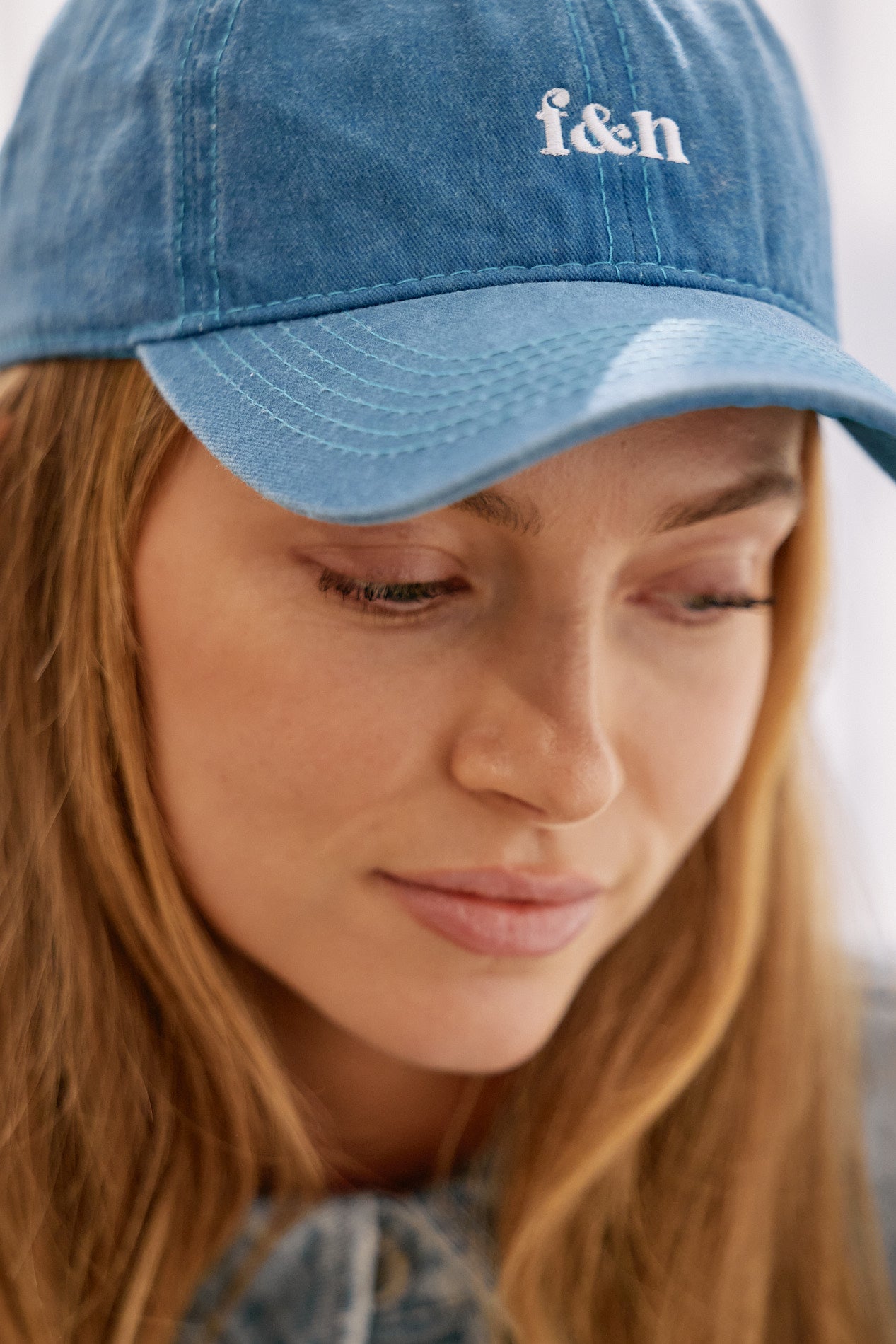 GIGI WASHED DENIM CAP - BLUE