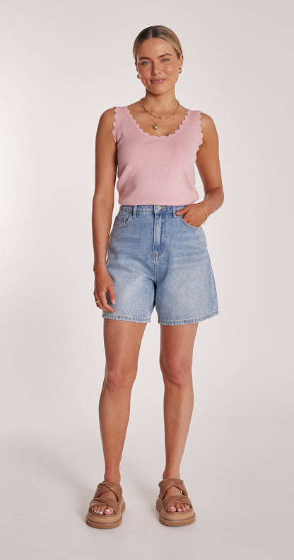 GRACE DENIM SHORT - CAPRI BLUE