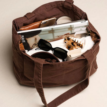 Everyday Pocket Tote - Chocolate brown