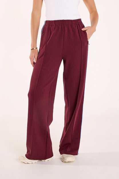 Noah Wide Pant - Plum Blue Stripe
