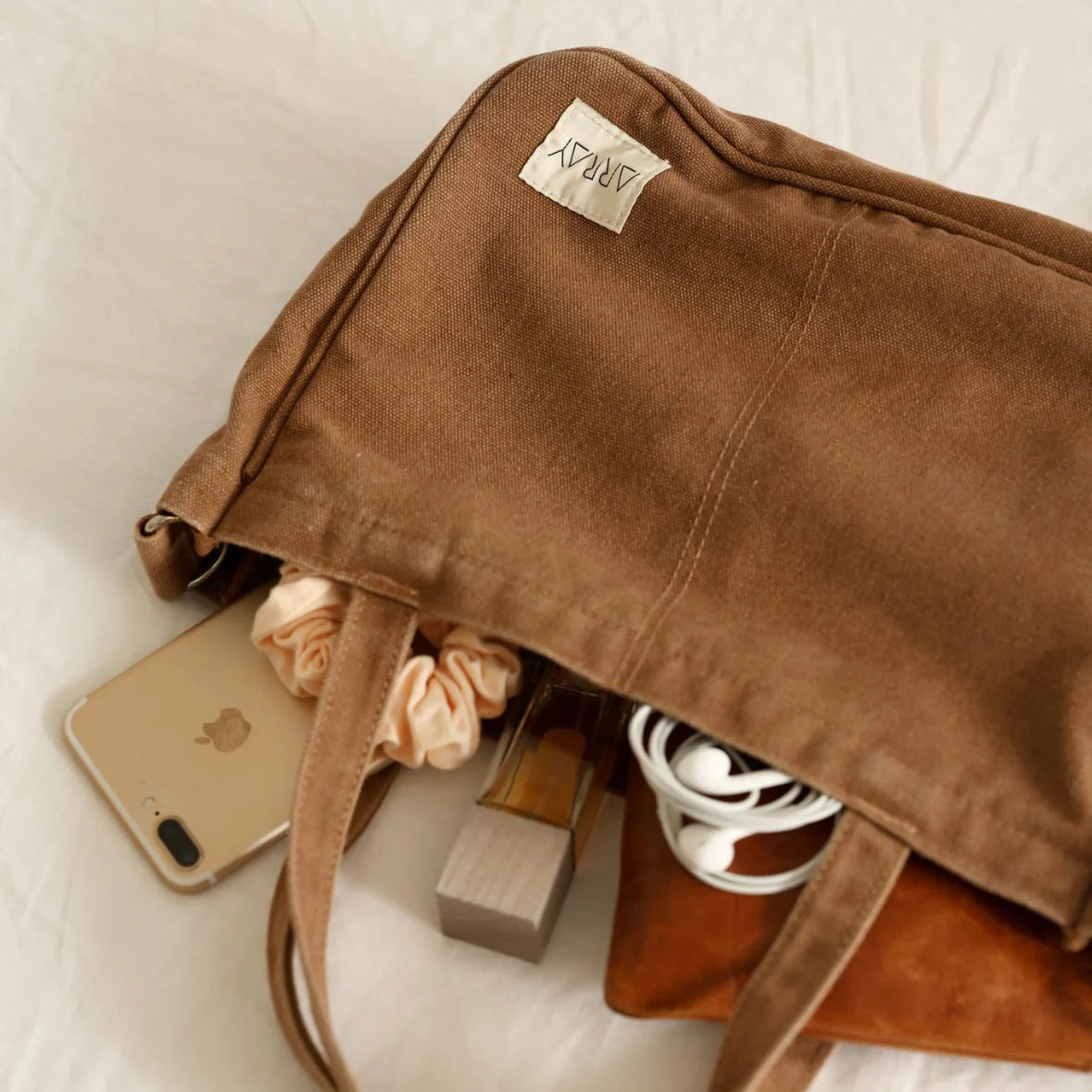Mini Pocket Tote - Mocha