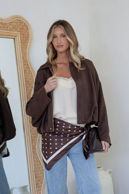 The Remi Bomber Jacket – Chocolate