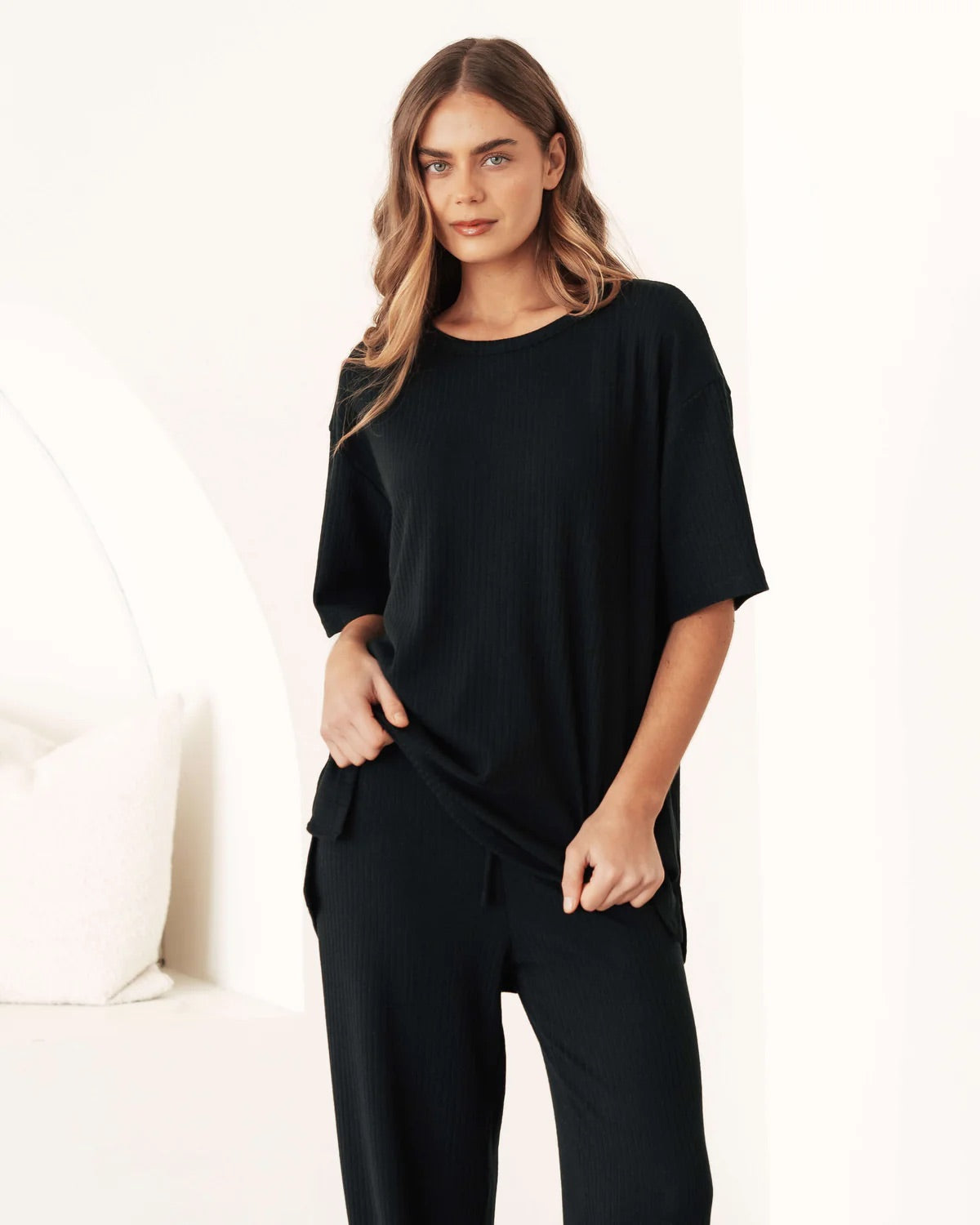 Gigi Ribbed Pant Black