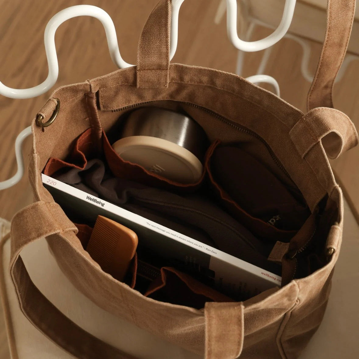 Midi Pocket Tote - Mocha