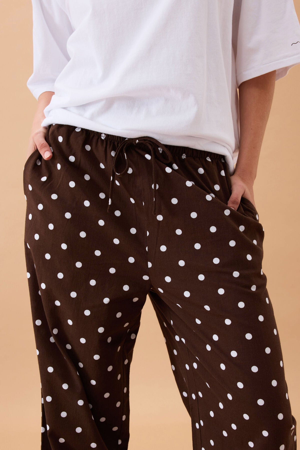 Resort Pant- Choc polka dot