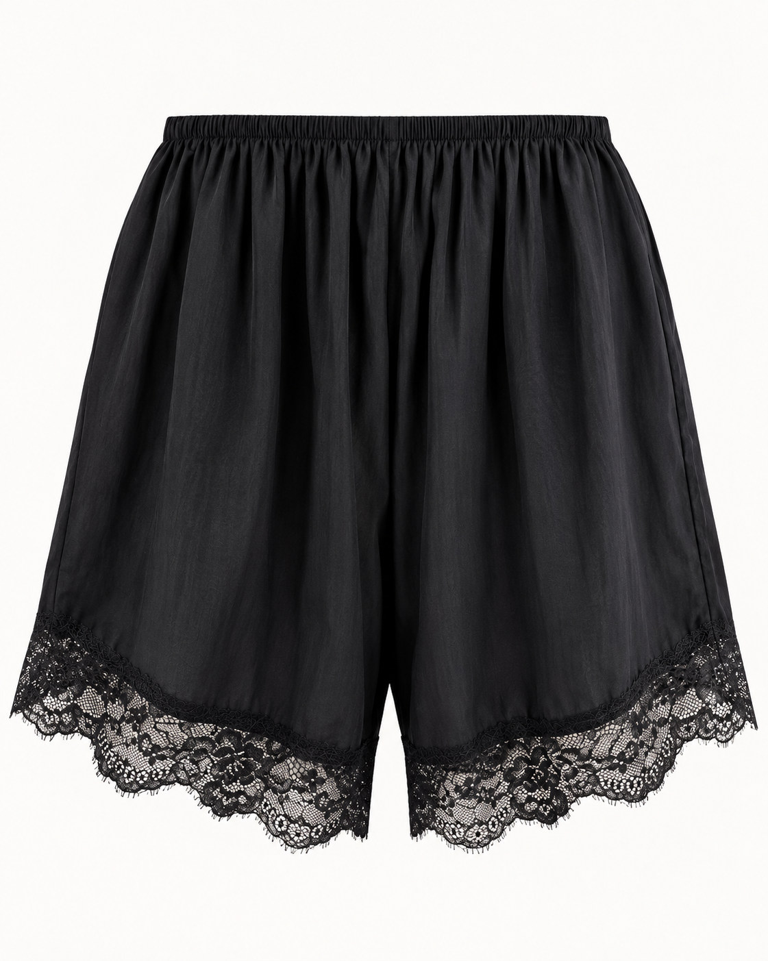 Cupro lace shorts black