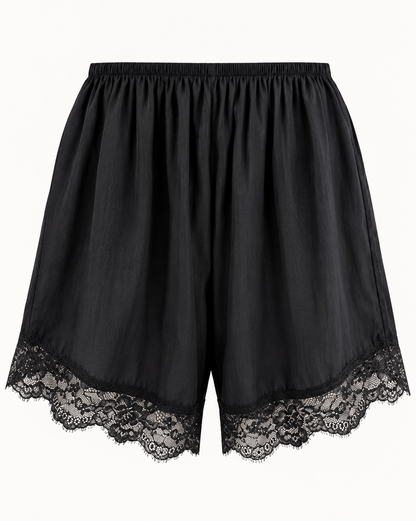 Cupro lace shorts black