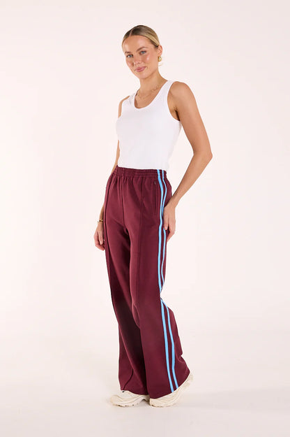 Noah Wide Pant - Plum Blue Stripe