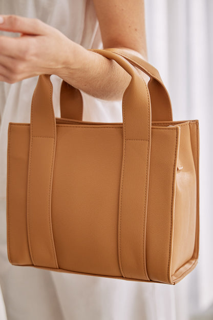 LYLA MINI TOTE BAG - LIGHT TAN