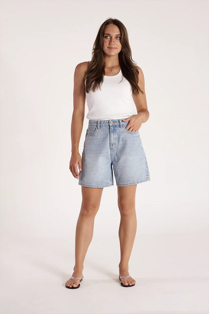 GRACE DENIM SHORT - CAPRI BLUE