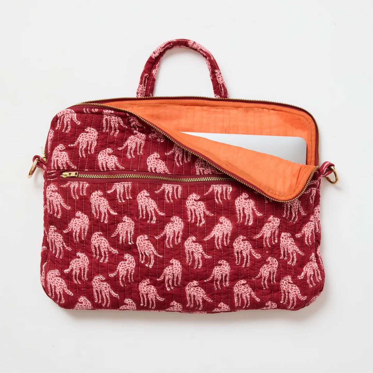 Laptop Tote - Cheetah Plum