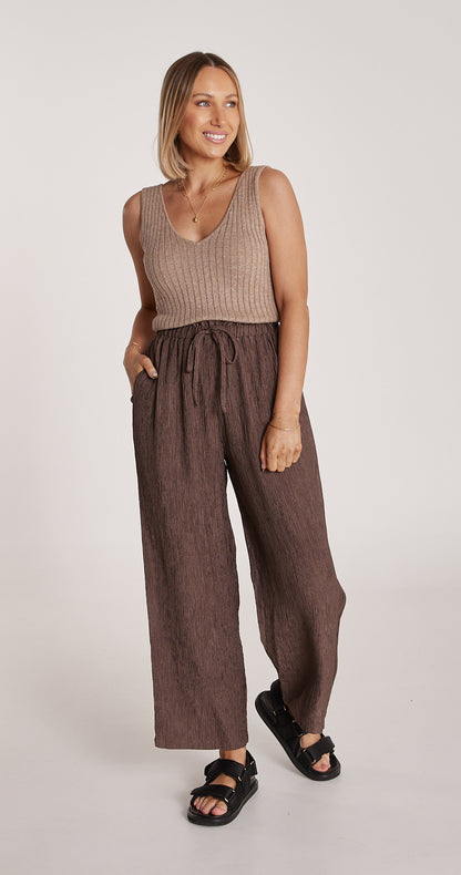 ARDEN CROPPED PANT - COCOA