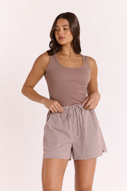 Lottie Short - Chocolate Gingham