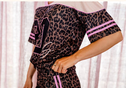 LE LEOPARD LILAC MESH TEE