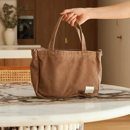 Mini Pocket Tote - Mocha