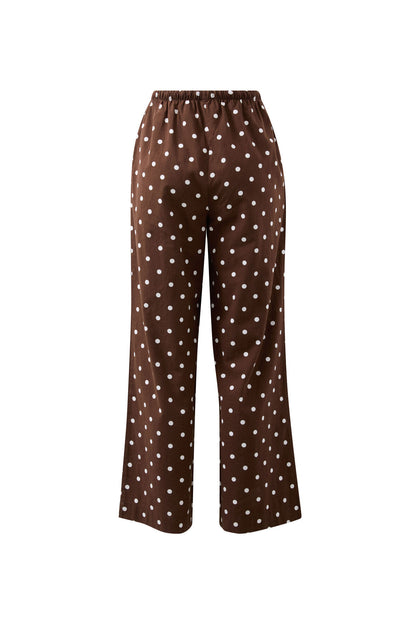 Resort Pant- Choc polka dot