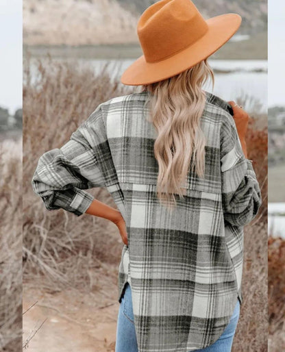 Button Down Flannel Brushed Shacket