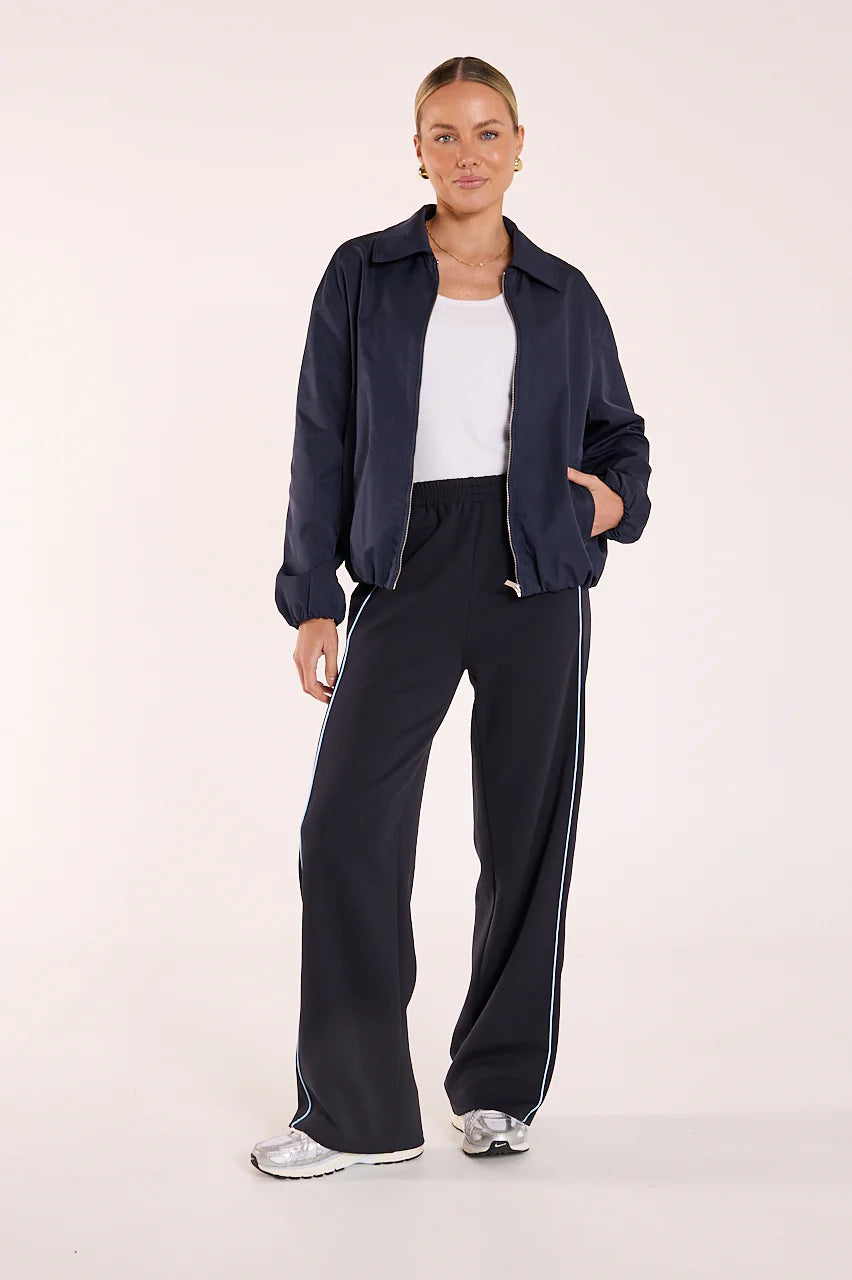 Noah Wide Pant -Navy Powder Blue Piping