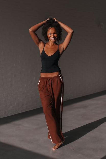 Berlin side stripe linen pant