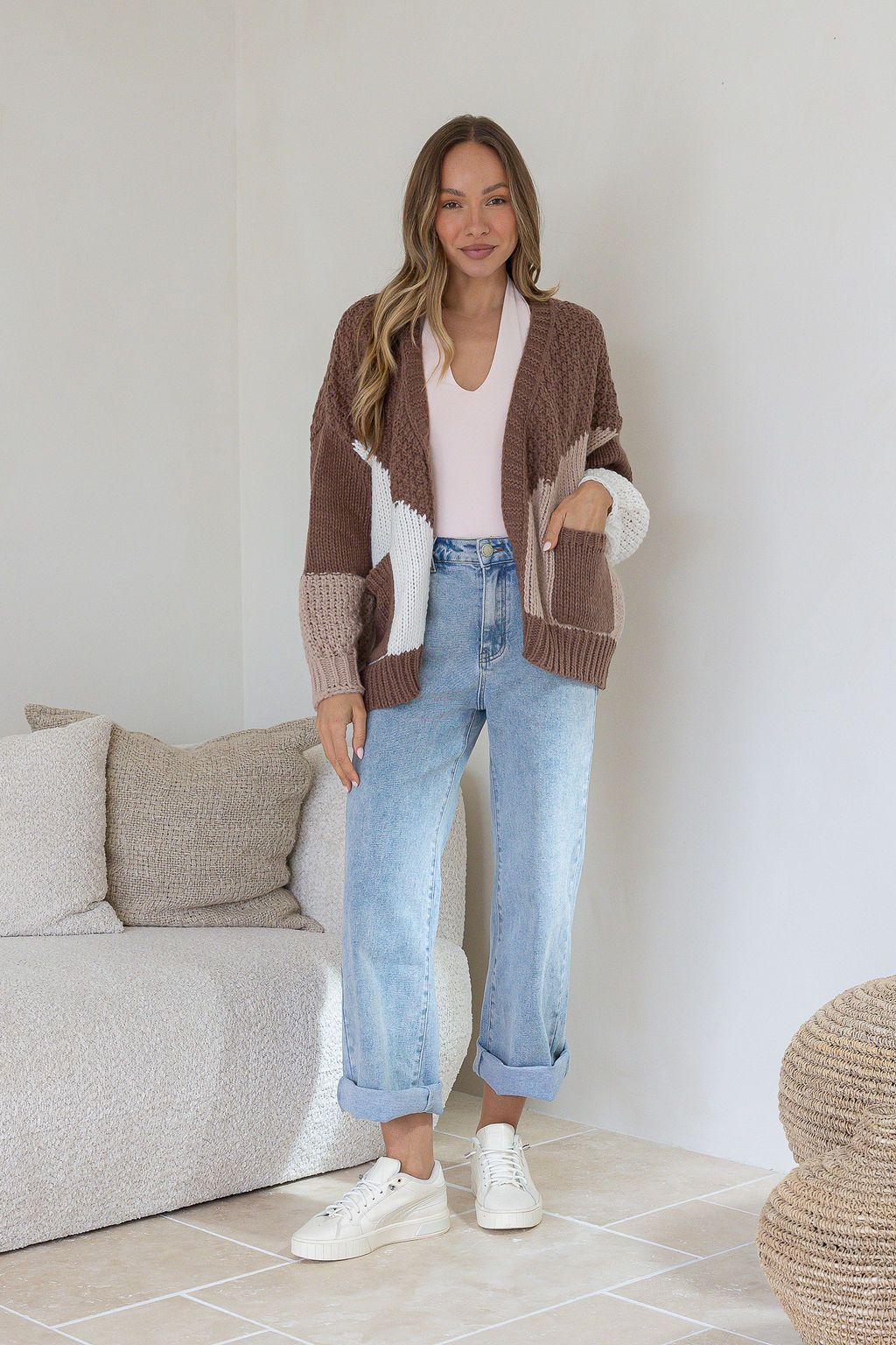 Penelope colour block cardi