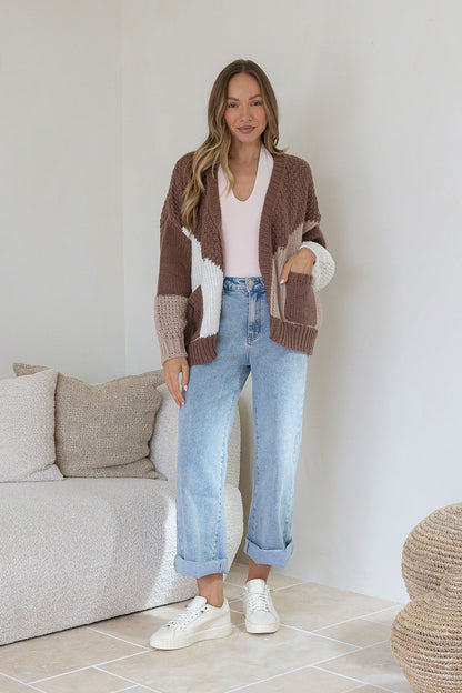 Penelope colour block cardi