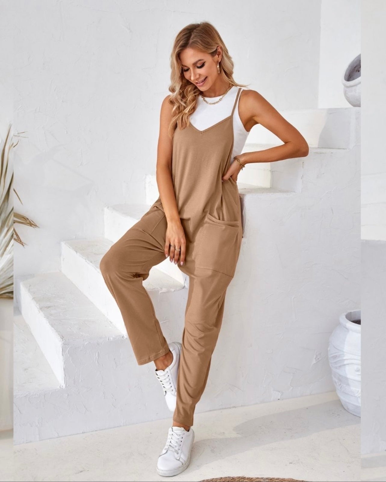 The Anna Jumpsuit- Beige