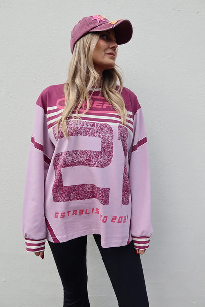 Asha LS Tee - Dusty Pink Multi
