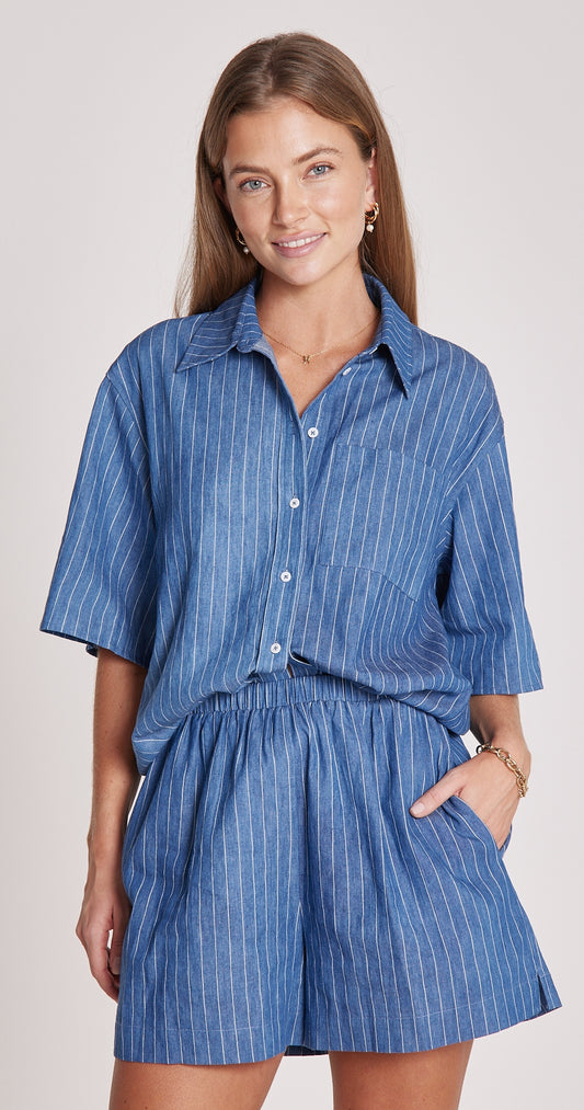 ABBIE SHIRT - PINSTRIPE