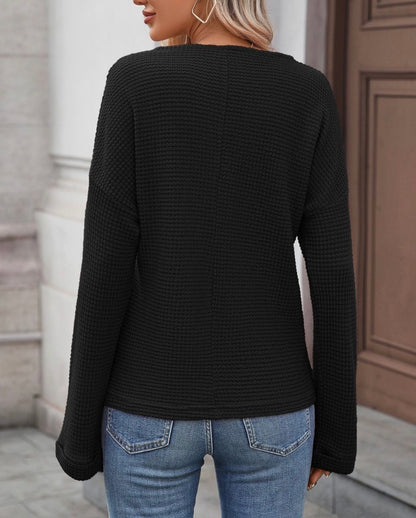 Benji waffle top Black