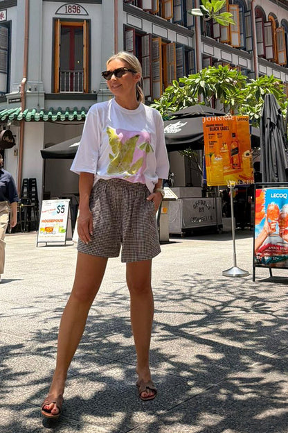 LIV OVERSIZED TEE/WHITE/COASTAL LEAVES