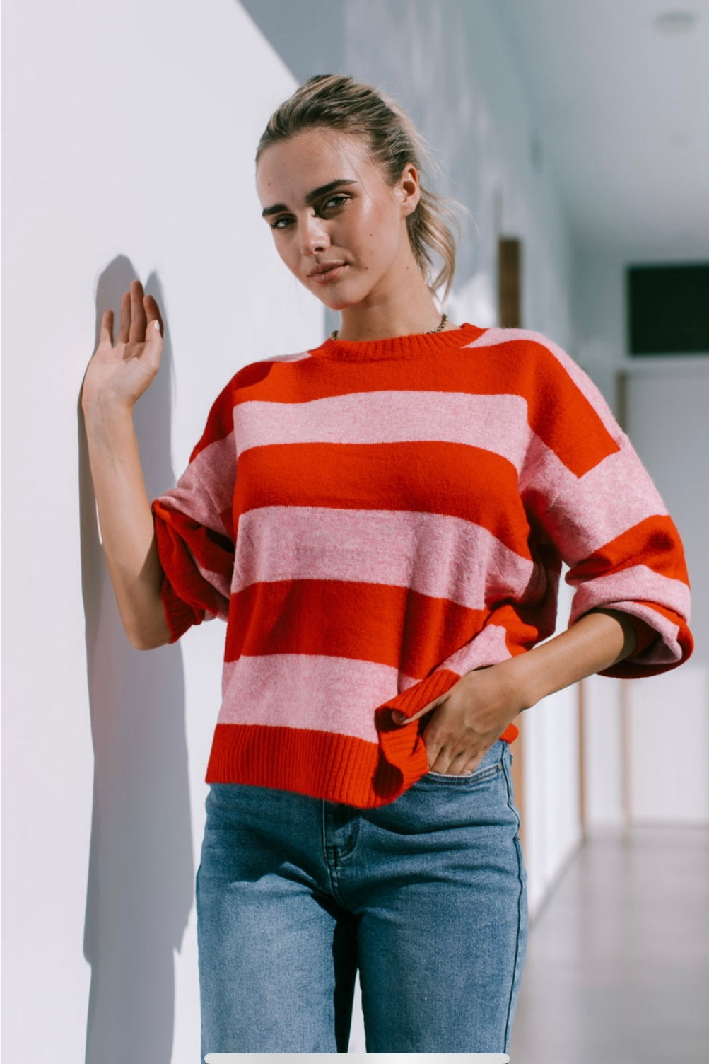 Brady bunch stripe knit