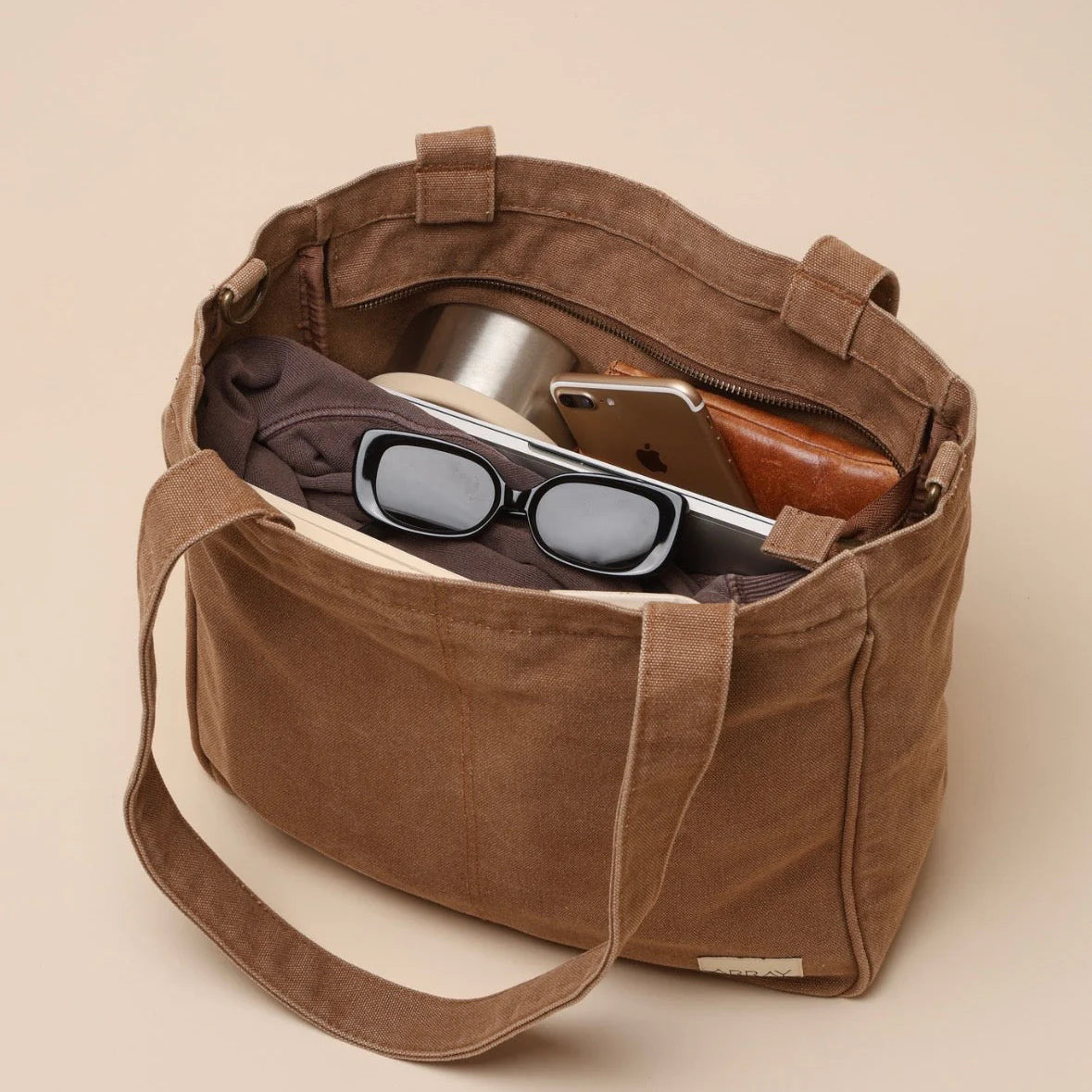 Midi Pocket Tote - Mocha