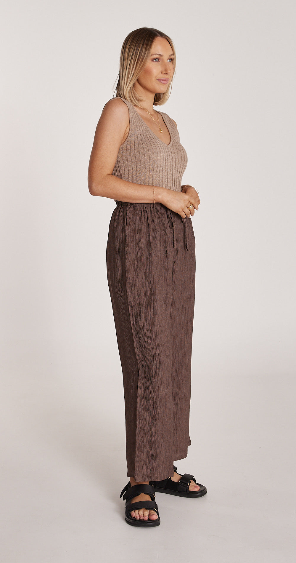 ARDEN CROPPED PANT - COCOA