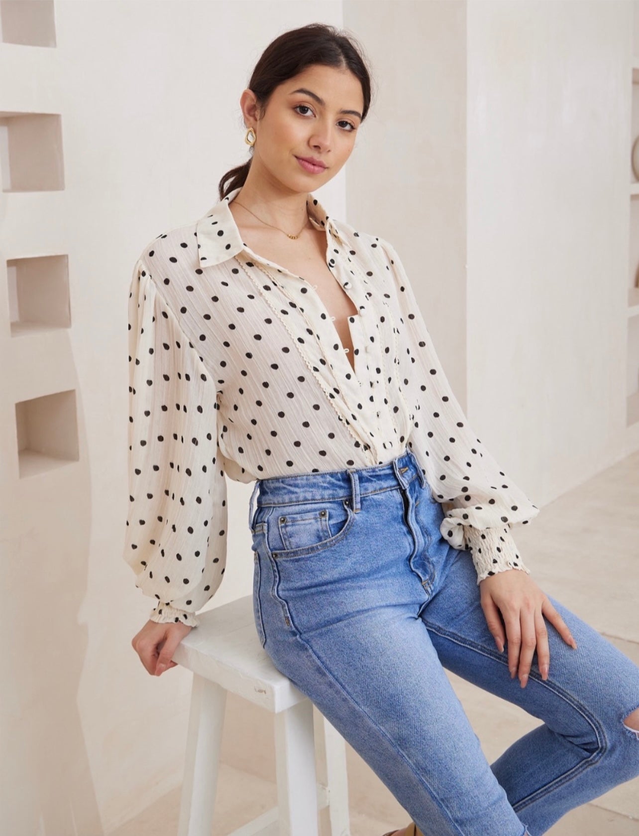 Polka dot blouse