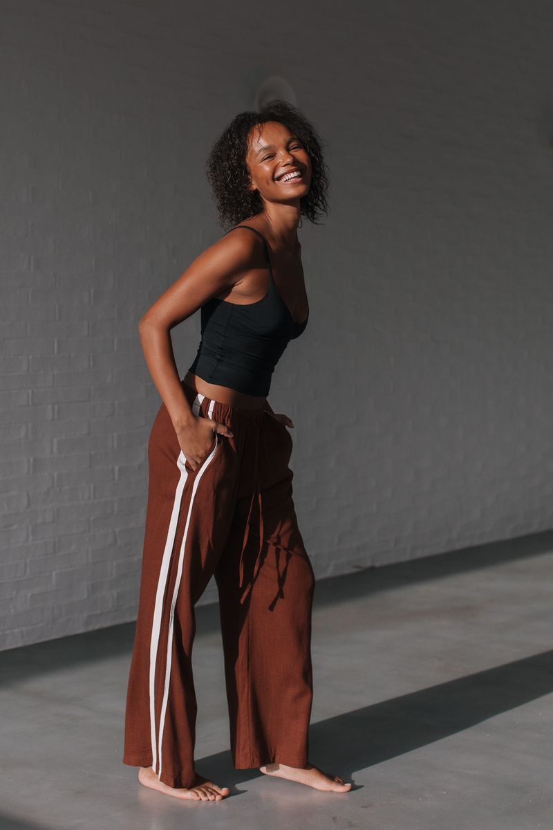 Berlin side stripe linen pant