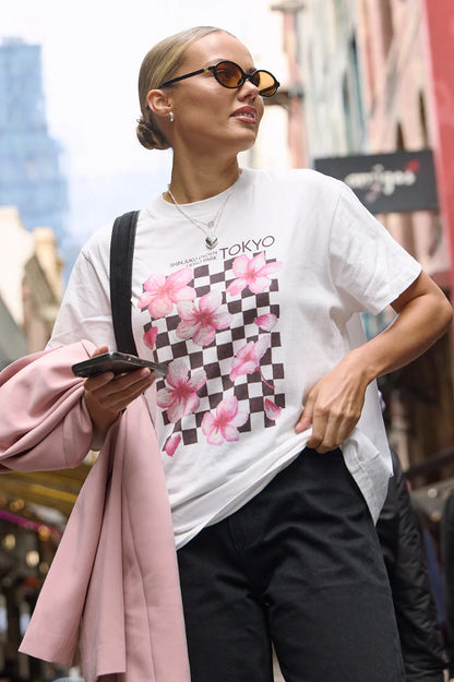 Blossom Graphic Tee - White