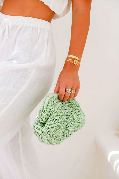 Shell clutch - pistachio