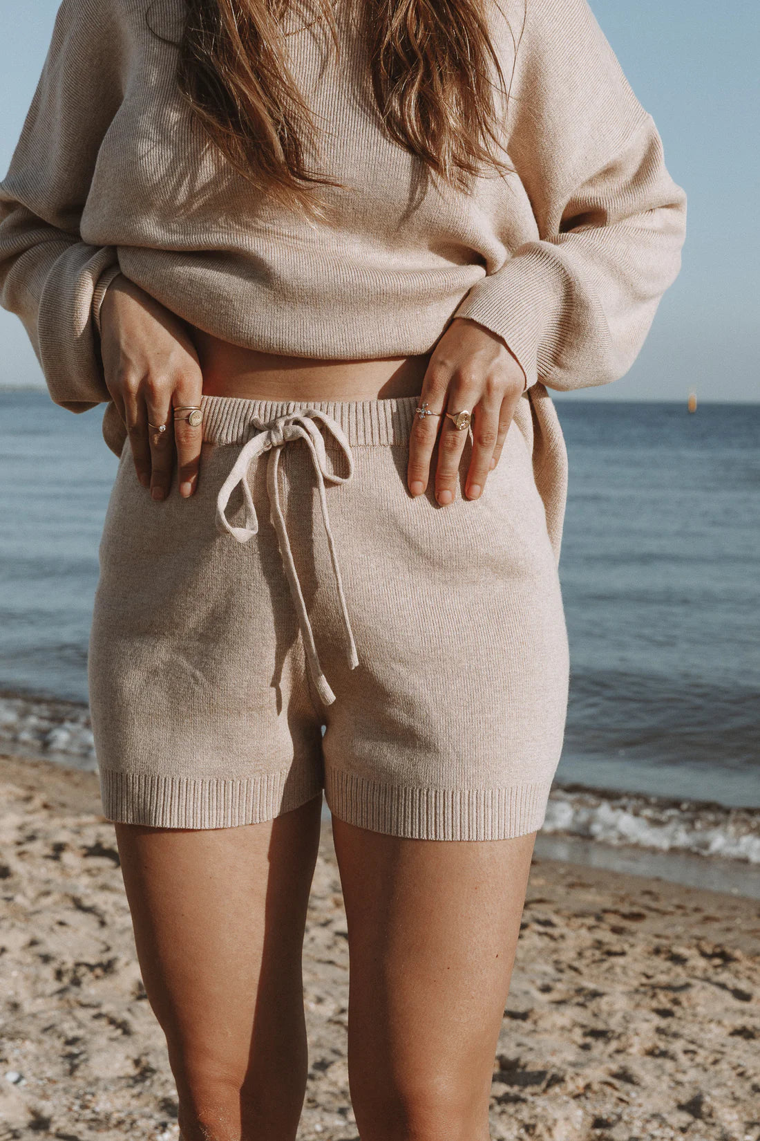 Luna Knit Shorts - Sand