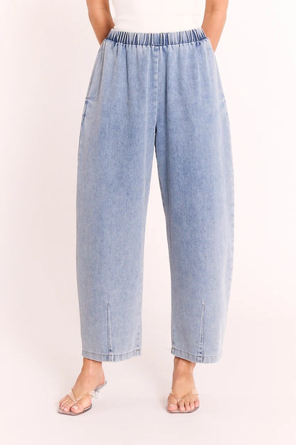Romy Barrel Pant - Soft Blue