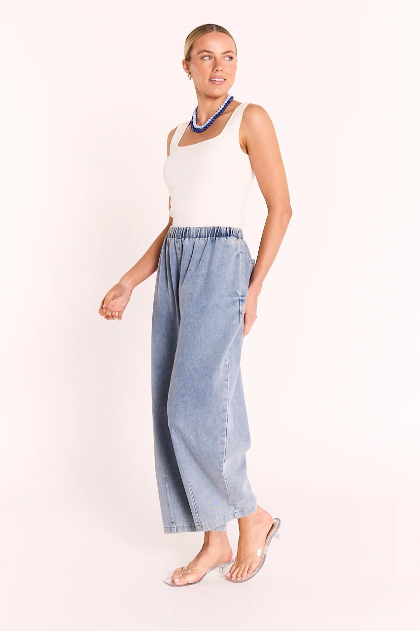 Romy Barrel Pant - Soft Blue