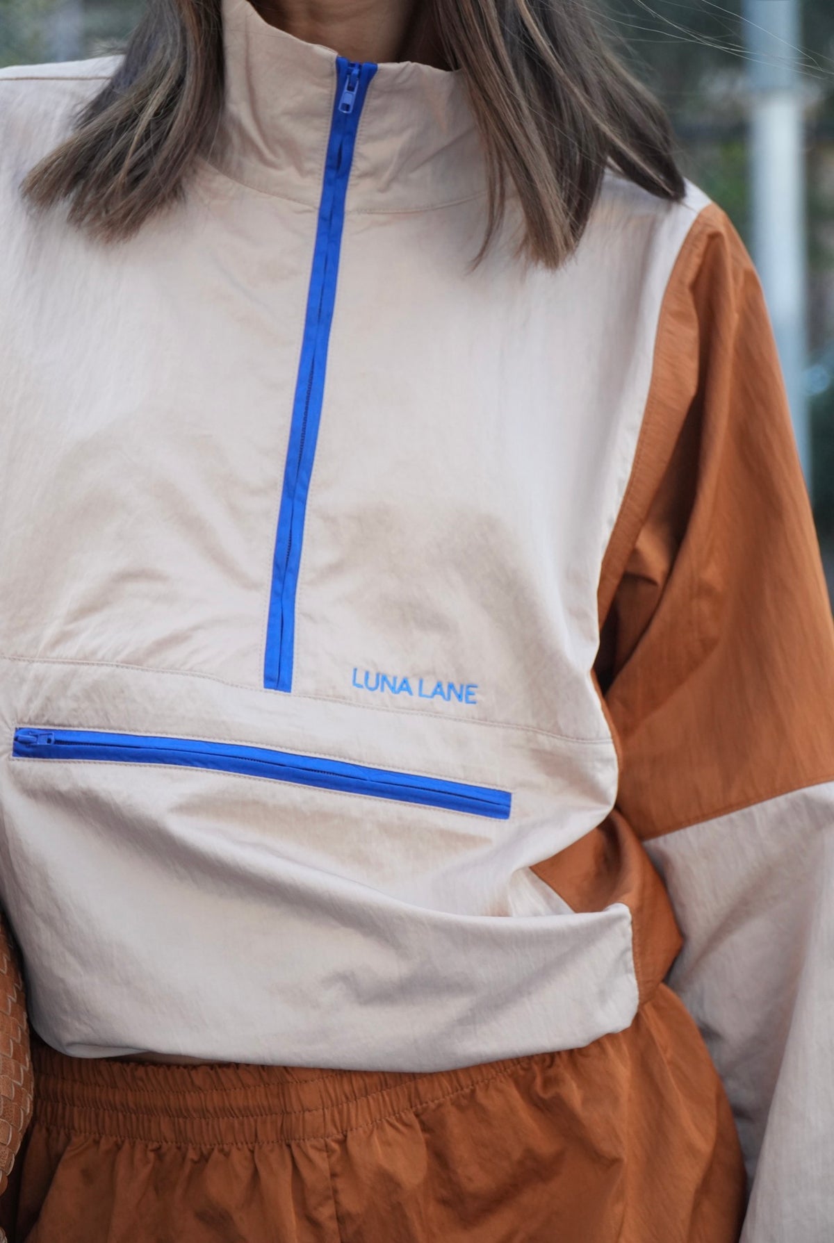 Courtside Anorak - Tan/Rust