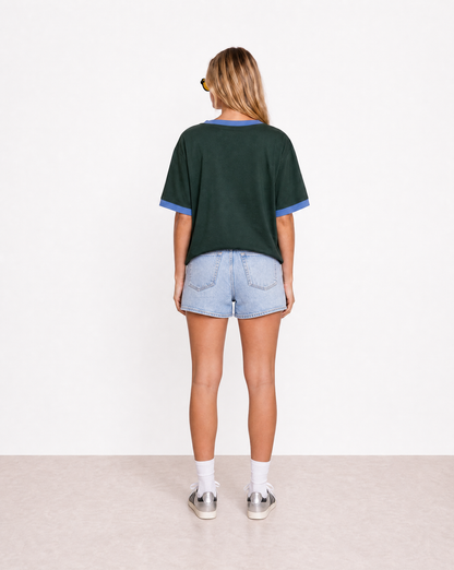 Kya Wrap V Neck Tee - Pine