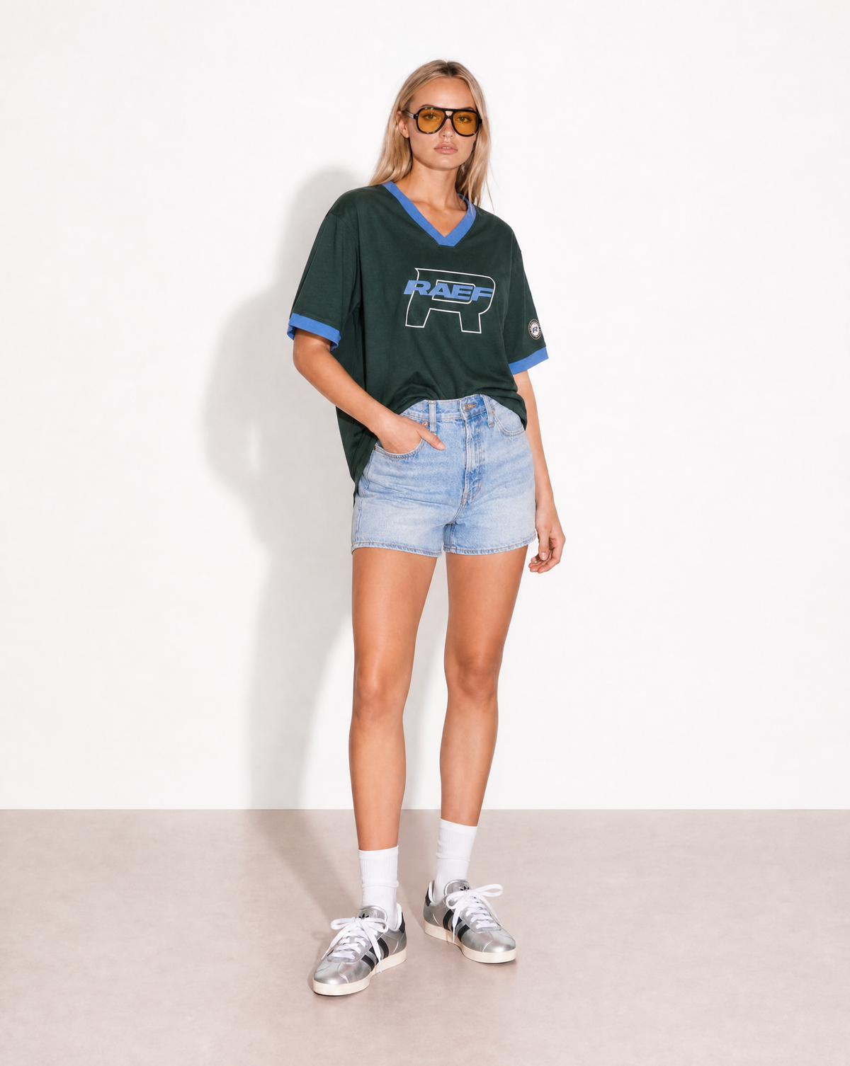 Kya Wrap V Neck Tee - Pine