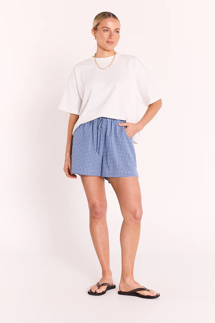 Lottie Short- blue gingham