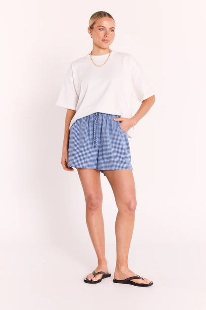 Lottie Short- blue gingham