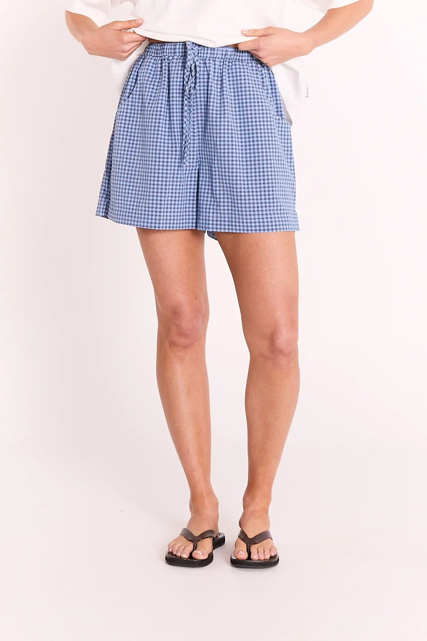 Lottie Short- blue gingham
