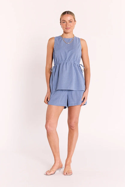 Lottie Short- blue gingham